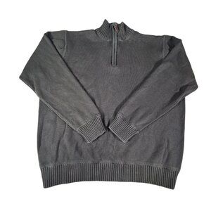 Eddie Bauer Sweater Mens 2XL XXL Pullover Quarter Zip Gray Outdoor Casual Adult